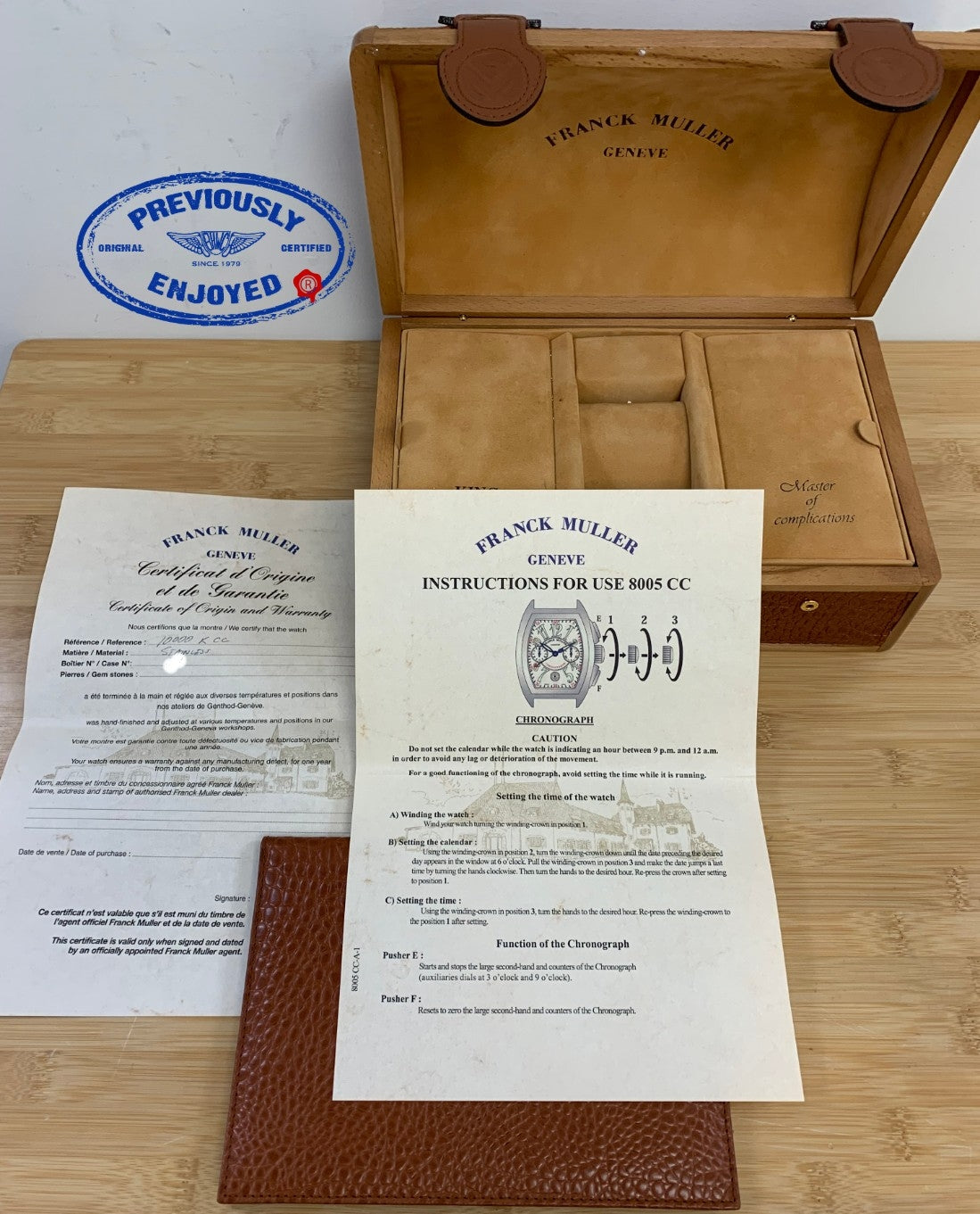 Franck Muller King Cortez Chronograph Stainless Steel Black Dial 1000 K CC DM8VTH