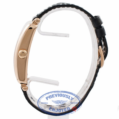 Franck Muller Long Island 18k Rose Gold Silver Dial Black Alligator Strap 1002QZ CPWNA6