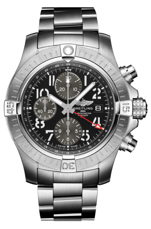 Breitling Avenger GMT 45mm Stainless Steel Black Dial A24315101B1A1 - Beverly Hills Watch Company