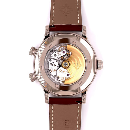 Patek Philippe 42mm Calatrava Pilot Travel Time Blue Dial Automatic 5524G-001 FUWYD8 - Beverly Hills Watch Company