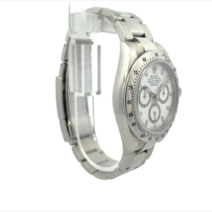 Rolex Daytona Stainless Steel Oyster Bracelet White Dial 116520 - Beverly Hills Watch Company