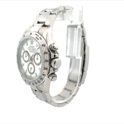 Rolex Daytona Stainless Steel Oyster Bracelet White Dial 116520 - Beverly Hills Watch Company