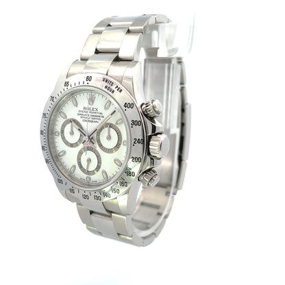 Rolex Daytona Stainless Steel Oyster Bracelet White Dial 116520 - Beverly Hills Watch Company