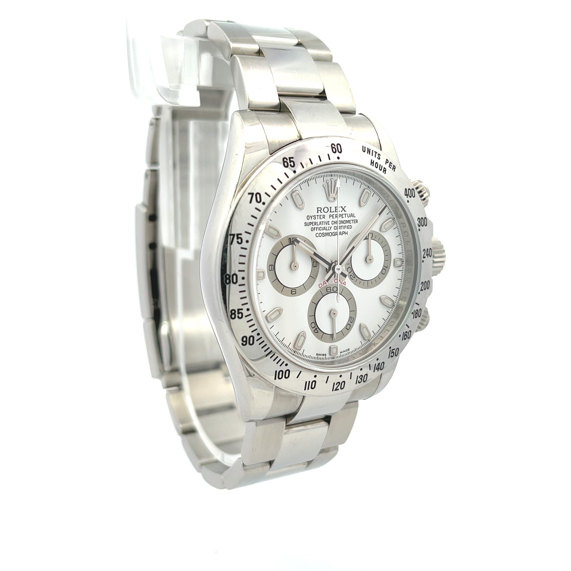 Rolex Daytona Stainless Steel Oyster Bracelet White Dial 116520 - Beverly Hills Watch Company