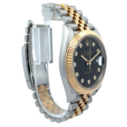 Rolex Datejust 41mm Black Diamond Dial Yellow Gold and Stainless Jubilee 126333 - Beverly Hills Watch Company