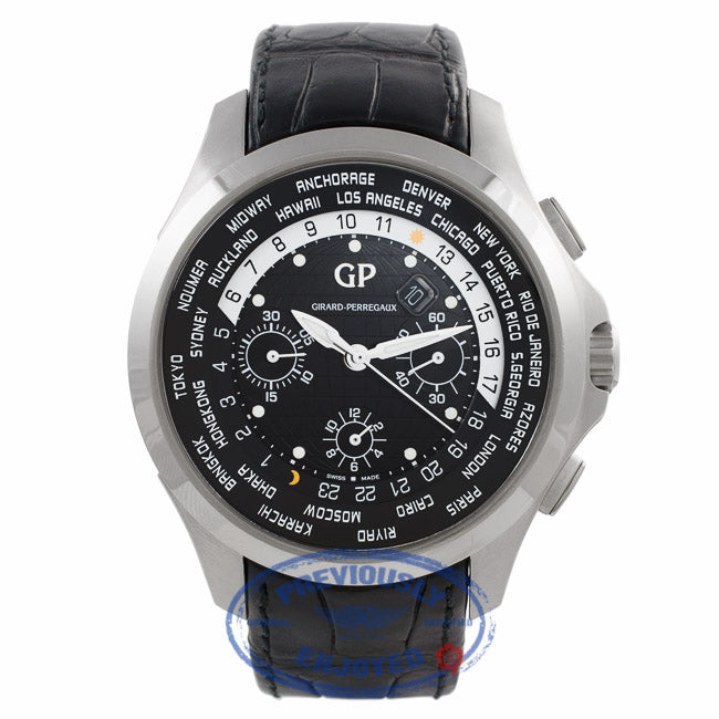 Girard Perregaux Traveller Stainless Steel Black Dial Chronograph 49700.11.631.BB6A 3EJD3D - Beverly Hills Watch Company Watch Store