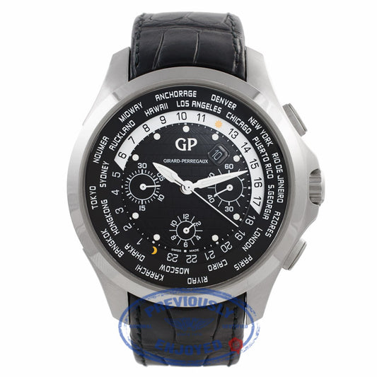 Girard Perregaux Traveller Stainless Steel Black Dial Chronograph 49700.11.631.BB6A 3EJD3D - Beverly Hills Watch Company Watch Store