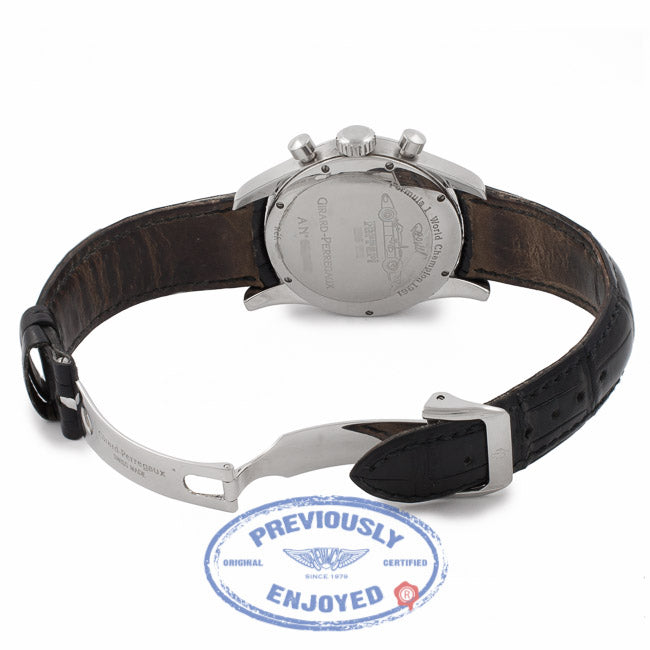 Girard Perregaux Ferrari Collection Stainless Steel Chronograph White Dial Leather Strap 4945 ZRE4CG - Beverly Hills Watch Store