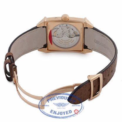 Girard Perregaux Vintage 1945 Large Moon Phase Rose Gold Brown Crocodile Strap 25800.0.52.851.BA6D 753DK0 - Beverly Hills Watch Store