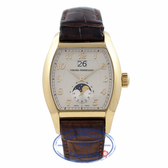 Girard Perregaux Richeville Large Date and Moonphase 18k Yellow Gold 27600-52-121-BACA VEMYGY - Beverly Hills Watch Company Watch Store