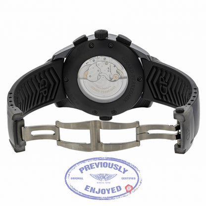 Girard Perregaux WW.TC Shadow Flyback Chronograph 43MM Ceramic Titanium Black Dial Black Rubber Strap 49820-32-611-FK6A 56E9EE - Beverly Hills Watch Company