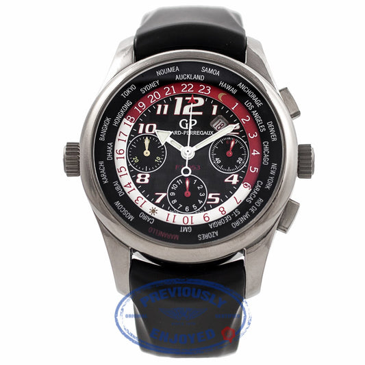 Girard Perregaux World Timer Ferrari F1 Titanium Rubber Strap 4980022611FK6A UFHING - Beverly Hills Watch Company Watch Store