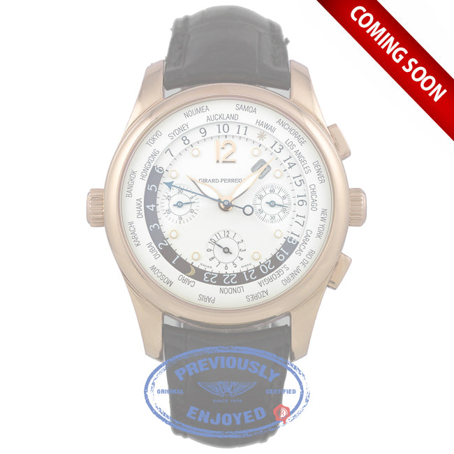 Girard Perregaux Worldwide Time Control 43mm 18k Rose Gold White Dial 49800-0-52-1041 HH8XKH - Beverly HillsWatch Company