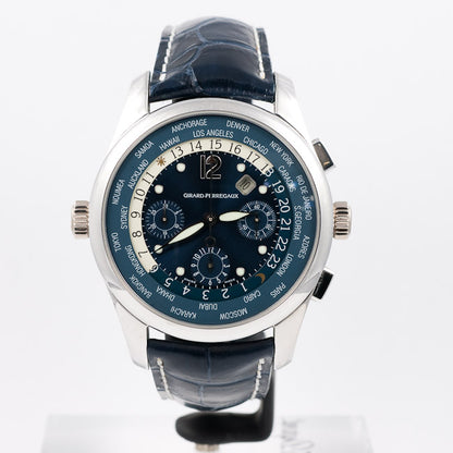 Girard Perregaux WW.TC 18KT White Gold Case 43mm Chronograph World Time 49800-53-456-BAGA Beverly Hills Watch Company Watches