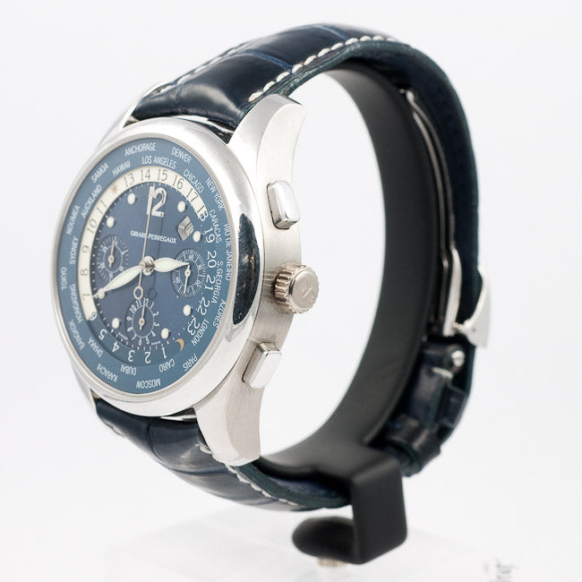 Girard Perregaux WW.TC 18KT White Gold Case 43mm Chronograph World Time 49800-53-456-BAGA Beverly Hills Watch Company Watches