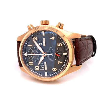 IWC Pilot Spitfire Perpetual Calendar Digital Date Month Rose Gold Watch IW379103 Beverly Hills Watch Company Watches