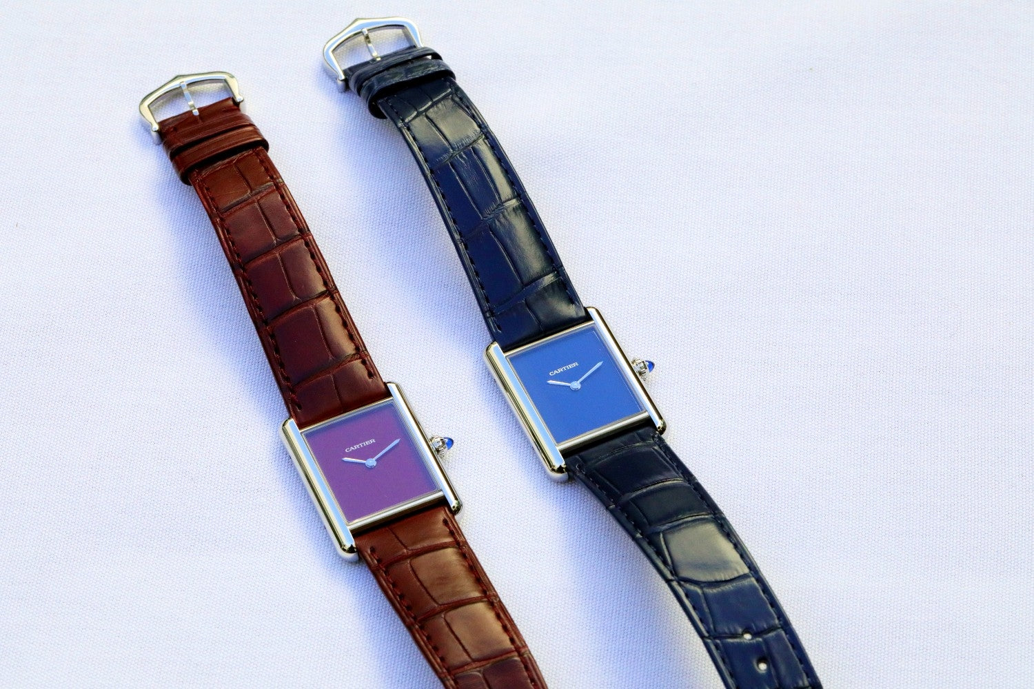 Cartier Must Tank Large Stainless Steel Claret WSTA0054 - Beverly Hills Watch Company