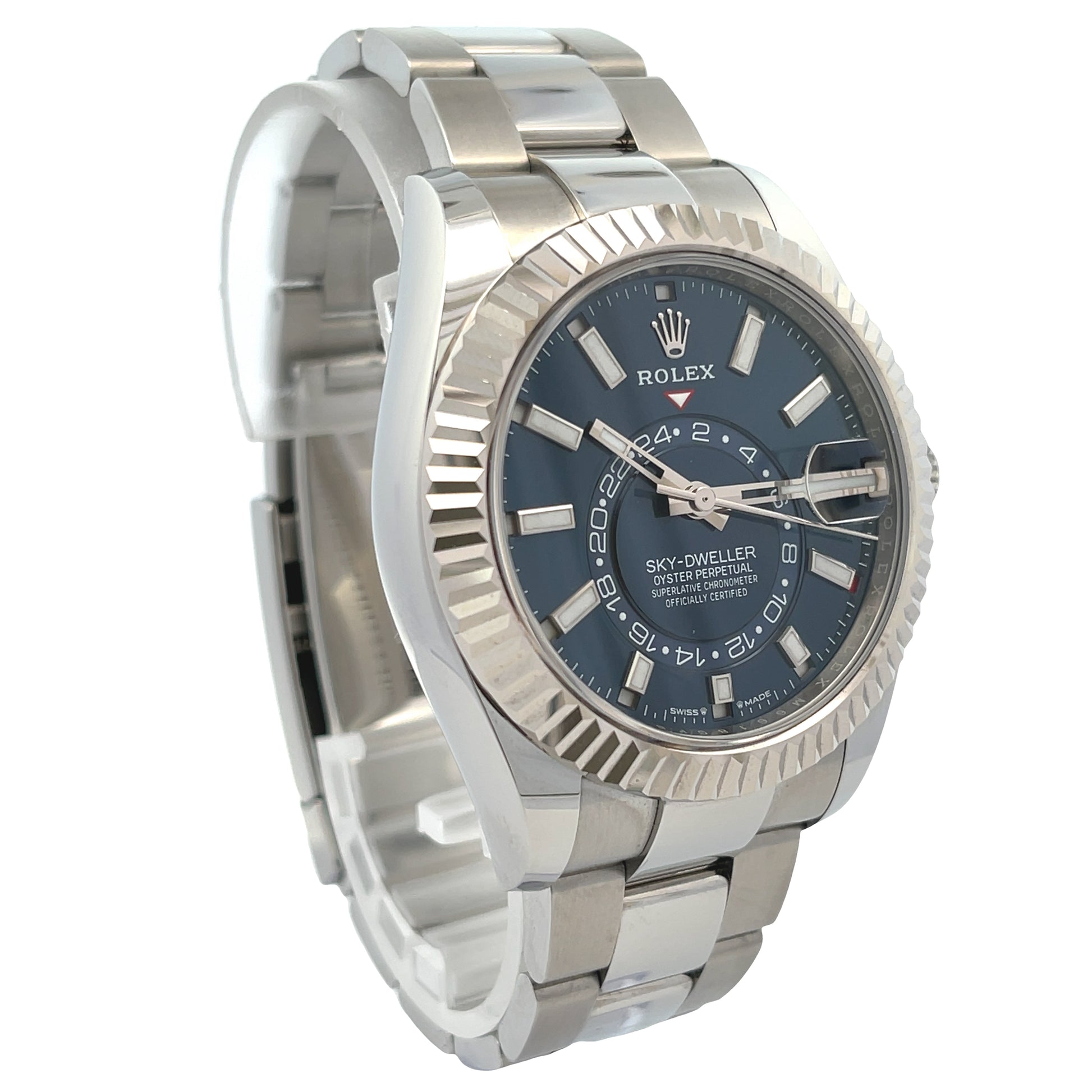 Rolex Sky-Dweller 42mm Stainless Steel Blue Dial Oyster Bracelet 336934 - Beverly Hills Watch Company