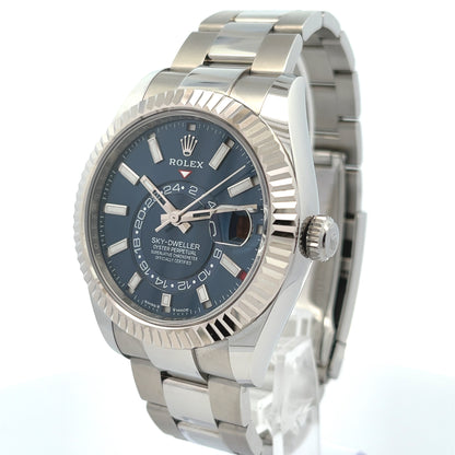 Rolex Sky-Dweller 42mm Stainless Steel Blue Dial Oyster Bracelet 336934 - Beverly Hills Watch Company