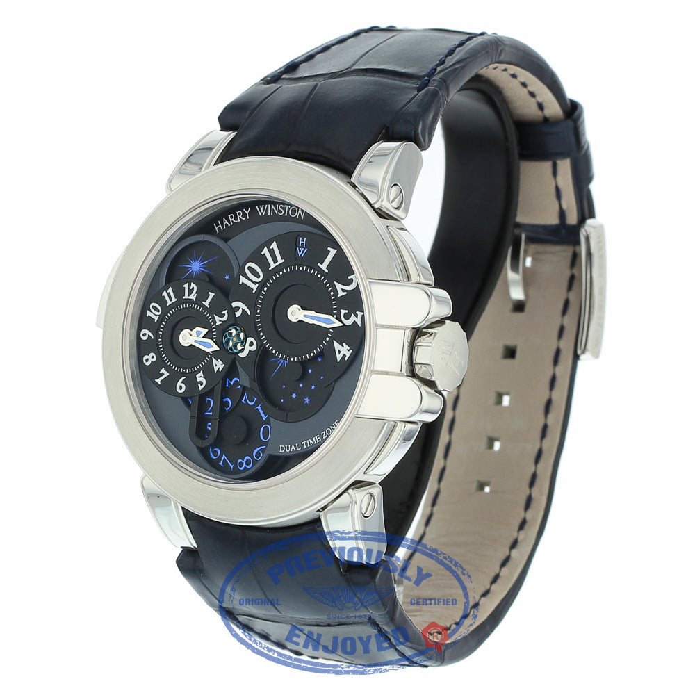 Harry Winston Ocean Dual Time Gold Edition OCEATZ44WW002 6K1TN0 - Beverly Hills Watch Company