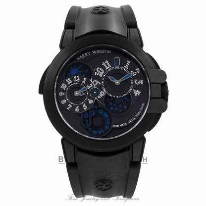 Harry Winston Ocean Dual Time Black Edition 400/MATZ44ZKC.K2 - Beverly Hills Watch Company Watch Store