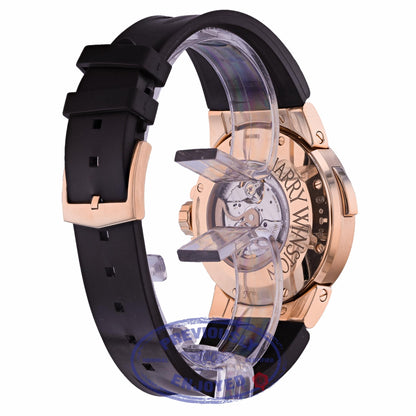 Harry Winston 44mm Ocean Dual Time Rose Gold Watch OCEATZ44RR001 PNFH1K - Beverly Hills Watch Company