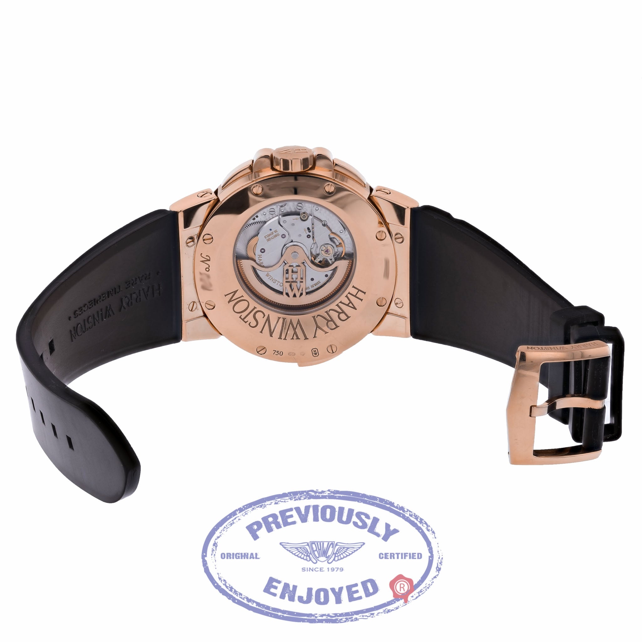 Harry Winston 44mm Ocean Dual Time Rose Gold Watch OCEATZ44RR001