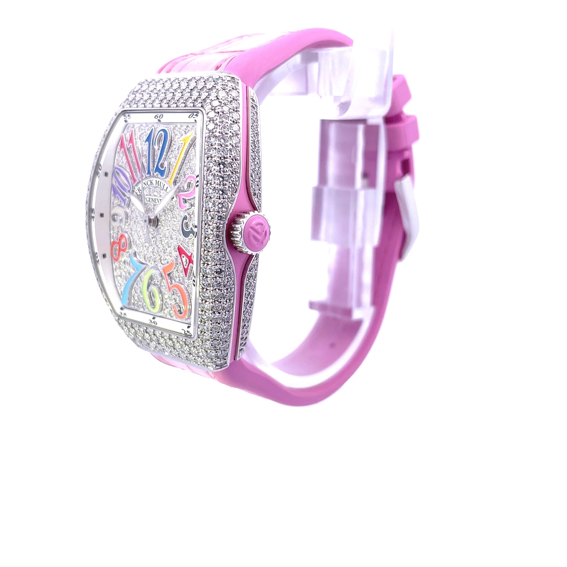 Franck Muller Vanguard Pave Diamonds Color Dream V35 SC AT FO D CD COL DRM - Beverly Hills Watch Company