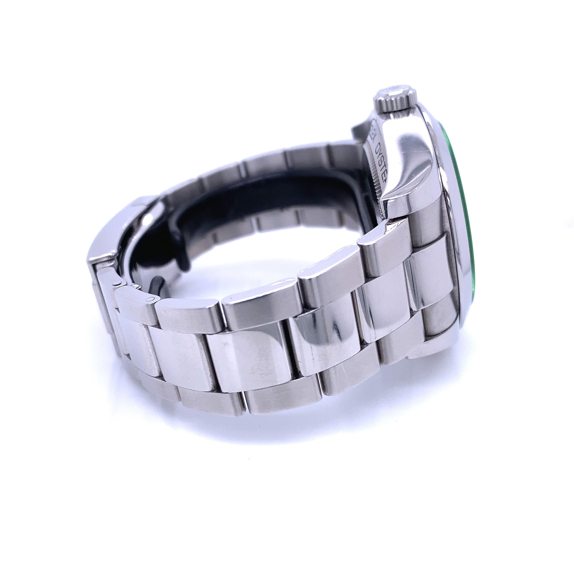 Rolex Milgauss 40mm Green Crystal Stainless Steel Black Dial 116400 - Beverly Hills Watch Company