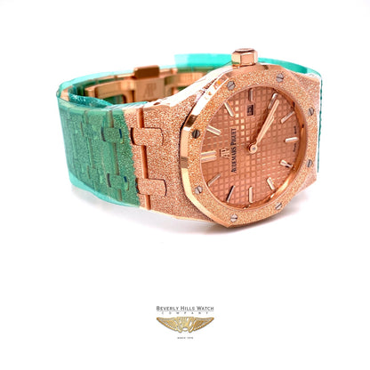 Audemars Piguet Royal Oak 33mm Frosted Rose Gold 67653OR.GG.1263OR.02 HU51J8 - Beverly Hills Watch Company