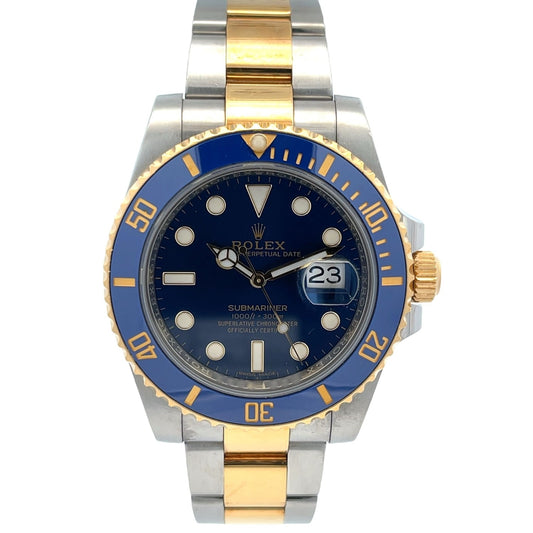 Rolex Submariner 40mm Yellow Gold and Stainless Steel Blue Dial 116613LB - Beverly Hills Watch Company