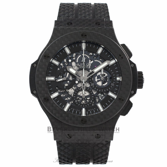 Hublot Big Bang Aero Bang Carbon Fiber 44MM Automatic Rubber Strap 42 Hour Power Reserve 311.QX.1124.RX VQGB3V - Beverly Hills Watch Store