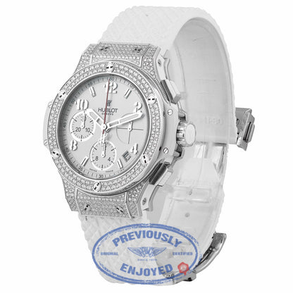Hublot Big Bang 41mm Diamond Bezel and Case Stainless Steel White Dial 342.SE.230.RW.174 LUHHR8 - Beverly Hills Watch Company