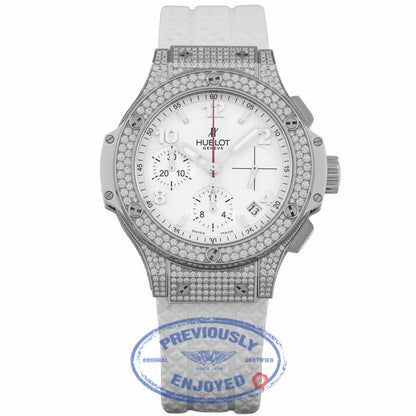 Hublot Big Bang 41mm Diamond Bezel and Case Stainless Steel White Dial 342.SE.230.RW.174 LUHHR8 - Beverly Hills Watch Company