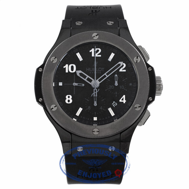 Hublot Big Bang Ice Bang 44MM Chronograph Black Ceramic Case and Bezel Rubber Strap 301.CT.130.RX VH9D8H - Beverly Hills Watch Company Watch Store
