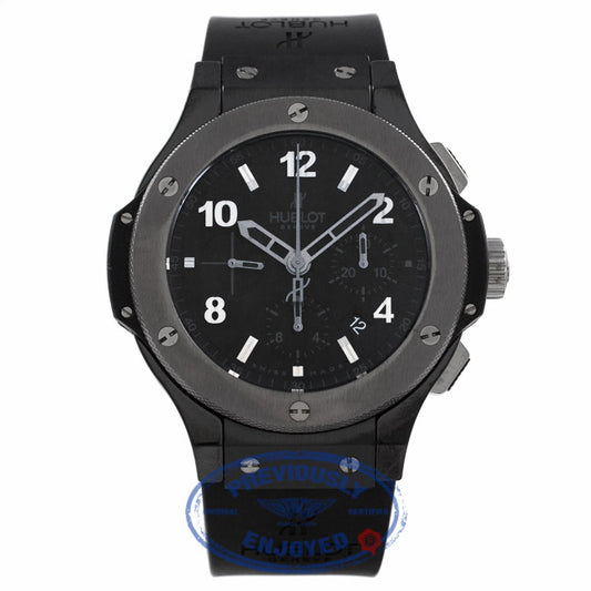 Hublot Big Bang Ice Bang 44MM Chronograph Black Ceramic Case and Bezel Rubber Strap 301.CT.130.RX VH9D8H - Beverly Hills Watch Company Watch Store