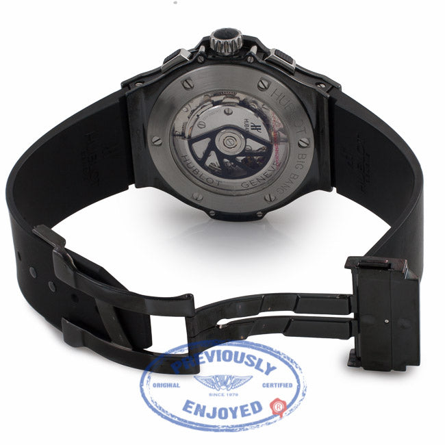 Hublot Big Bang Ice Bang 44MM Chronograph Black Ceramic Case and Bezel Rubber Strap 301.CT.130.RX VH9D8H - Beverly Hills Watch Company Watch Store