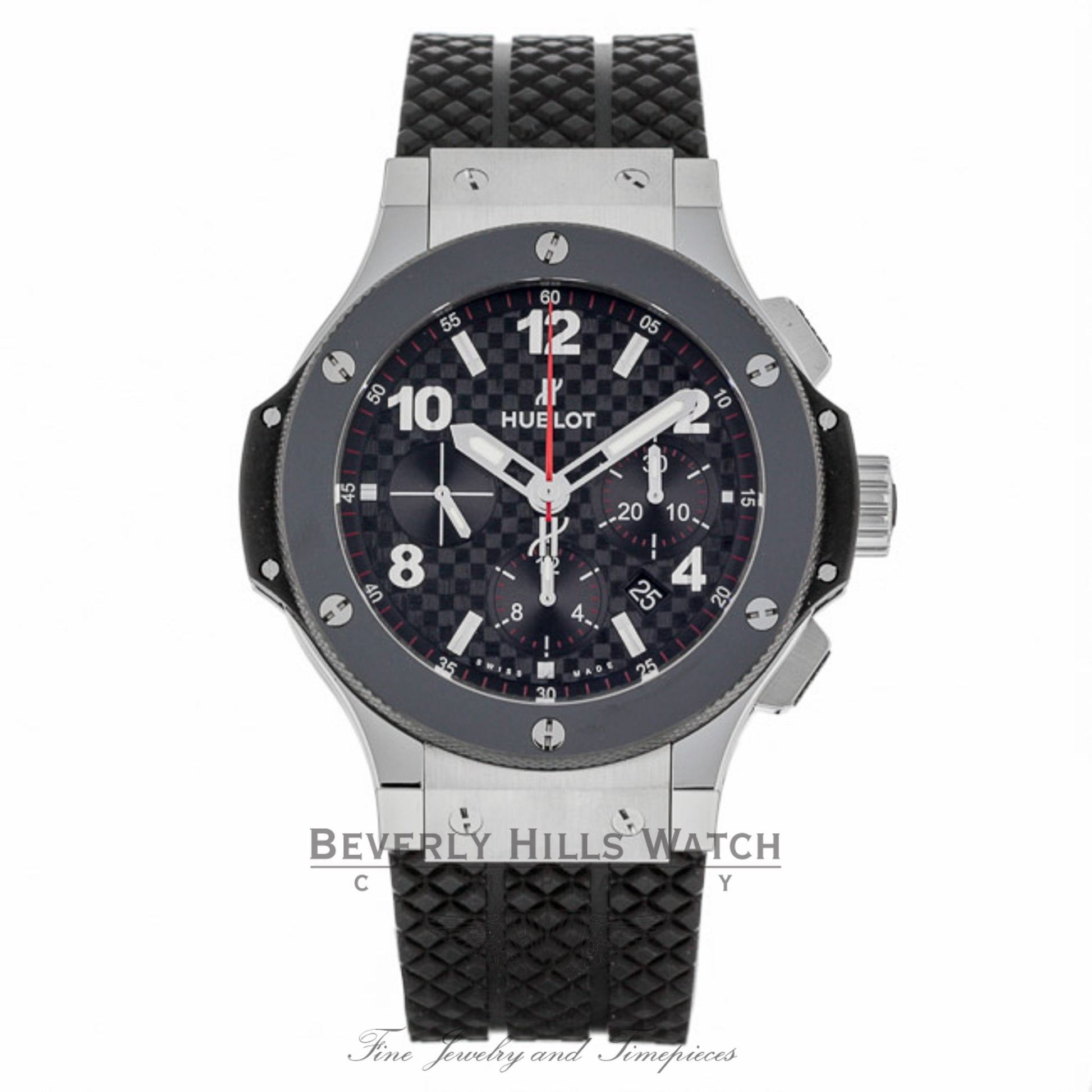 Hublot Big Bang Classic Stainless Steel and Ceramic Chronograph Watch 301.SB.131.RX  EP175W - Beverly Hills Watch Company