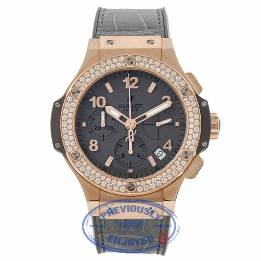 Hublot Big Bang Earl Gray Rose Gold 41mm Case Diamond Bezel Tantalum Color Dial Automatic Chronograph Watch 341-PT-5010-LR-1104 - MCSR4G