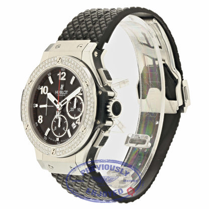 Hublot Big Bang 44MM Stainless Steel Diamond Bezel Black Dial 301.SX.130.RX M5J194 - Beverly Hills Watch Company