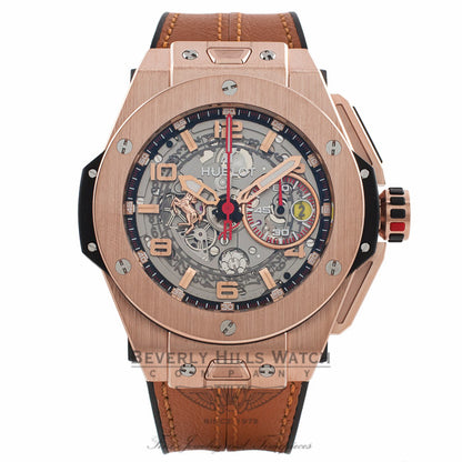 Hublot Big Bang Ferrari King Chronograph Limited Edition 45MM 18k Rose Gold 401.OX.0123.VR RA8Z8M - Beverly Hills Watch Company Watch Store