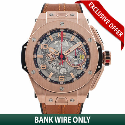Hublot Big Bang Ferrari King Chronograph Limited Edition 45MM 18k Rose Gold 401.OX.0123.VR RA8Z8M - Beverly Hills Watch Company Watch Store