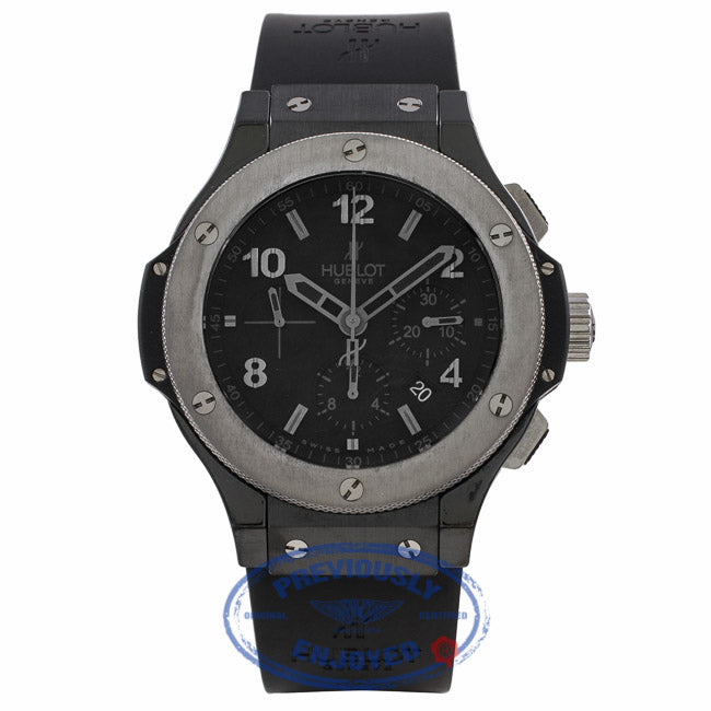 Hublot Big Bang Ice Bang 44MM Chronograph Black Ceramic Case and Bezel Rubber Strap 301.CT.130.RX 08MZ7U - Beverly Hills Watch Company Watch Store