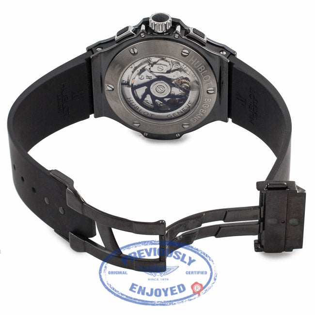 Hublot Big Bang Ice Bang 44MM Chronograph Black Ceramic Case and Bezel Rubber Strap 301.CT.130.RX 08MZ7U - Beverly Hills Watch Company Watch Store