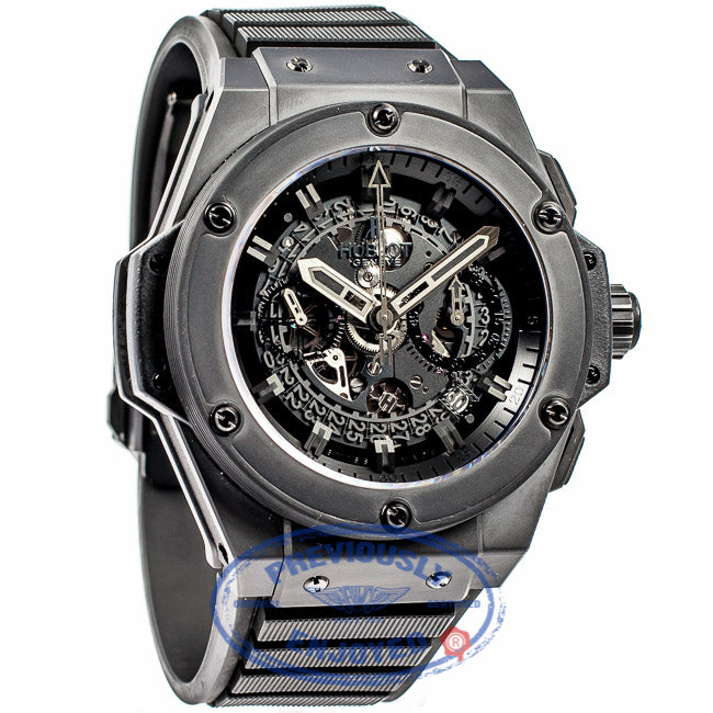 Hublot Big Bang King Power Unico 48mm Ceramic Case Skeleton Dial Black Rubber Strap Watch 701.CI.0110.RX Beverly Hills Luxury Watch Store