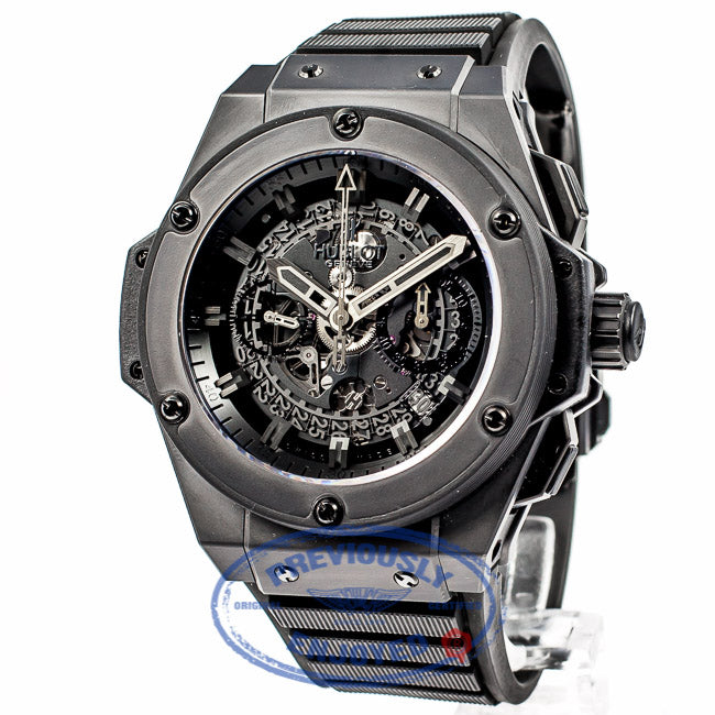 Hublot Big Bang King Power Unico 48mm Ceramic Case Skeleton Dial Black Rubber Strap Watch 701.CI.0110.RX Beverly Hills Luxury Watch Store