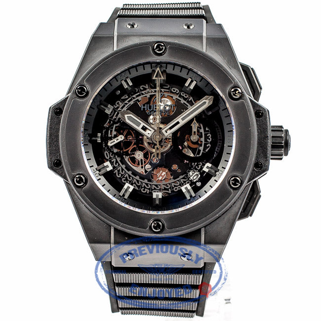 Hublot Big Bang King Power Unico 48mm Ceramic Case Skeleton Dial Black Rubber Strap Watch 701.CI.0110.RX Beverly Hills Luxury Watch Store