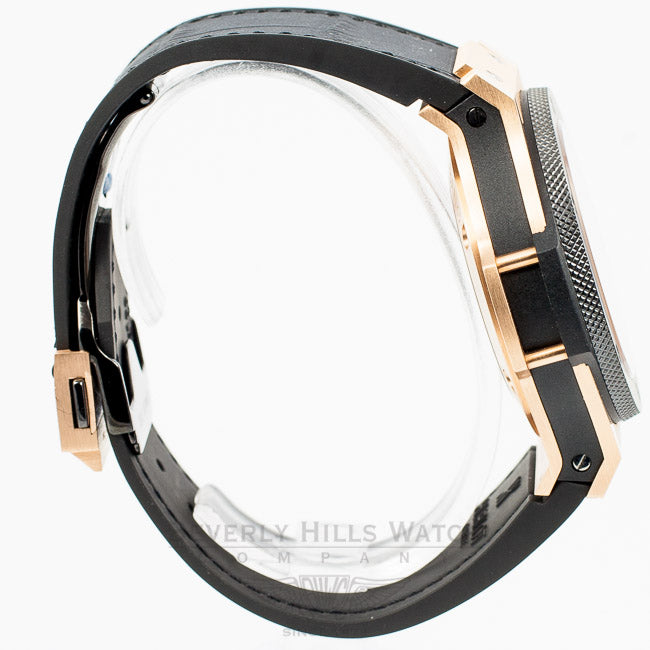 Hublot Big Bang Rose Gold 44mm Case Black Rubber Strap Carbon Fiber Dial Chronograph Watch 301.PM.1780.RX Beverly Hills Watch Company Watch Store