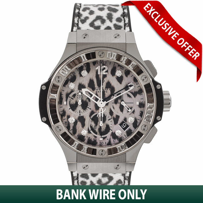 Hublot Big Bang Snow Leopard 41MM White Gold & Stainless Steel 341.SX.7717.NR.1977 XMLV5E - Beverly Hills Watch Store