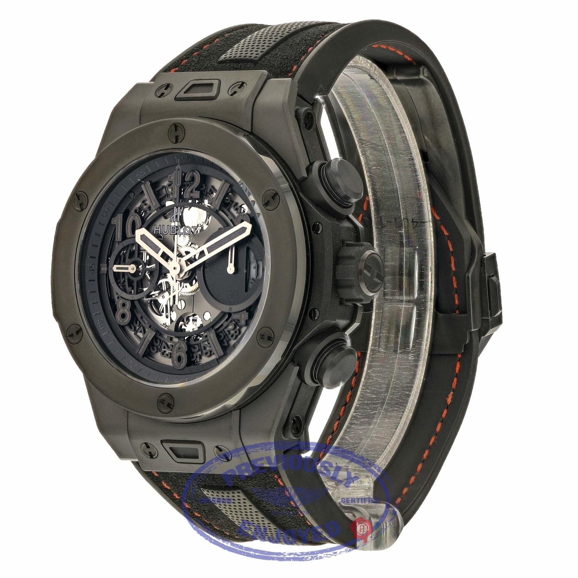 Hublot Big Bang Unico 45mm Black Ceramic Watch 411.CI.1110.RX 5WYQCN - Beverly Hills Watch Company